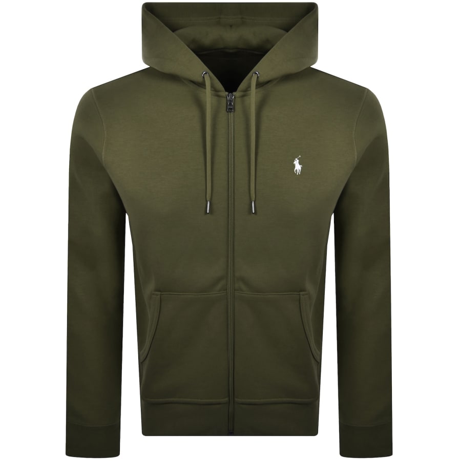 Ralph Lauren Full Zip Hoodie Olive Green | Mainline Menswear us